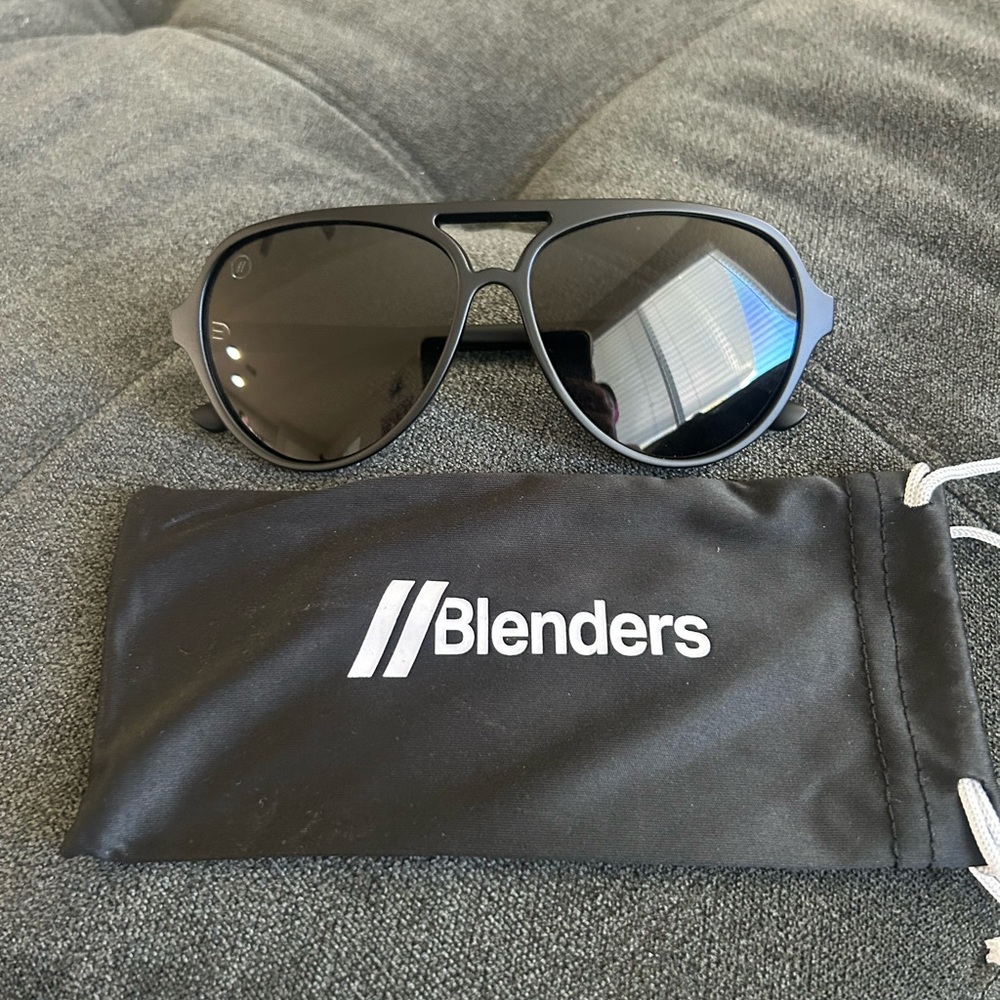 Blenders Black Aviator Sunglasses